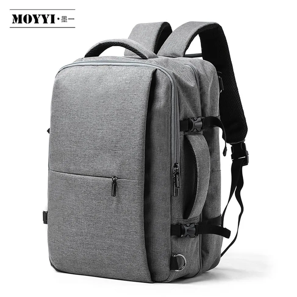 Moyyi Business Backpacks de compartimento duplo de viagem de neg￳cios Multi-camada com bolsa digital exclusiva para laptop de 15 polegadas Backpack Bags297i