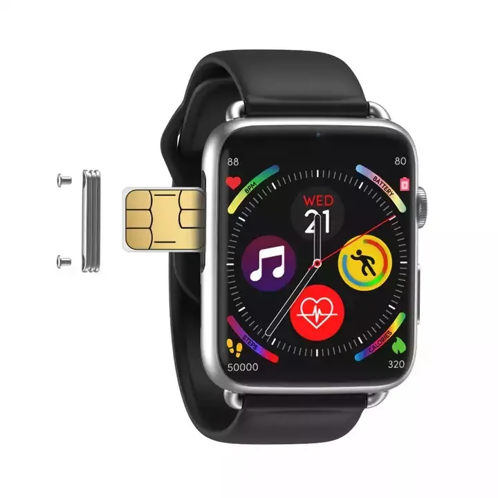 4G Smartwatch with SIM Card 1.88 GPS WiFi Wireless Call Programmable Android 2024 Luxury Design Silver Black