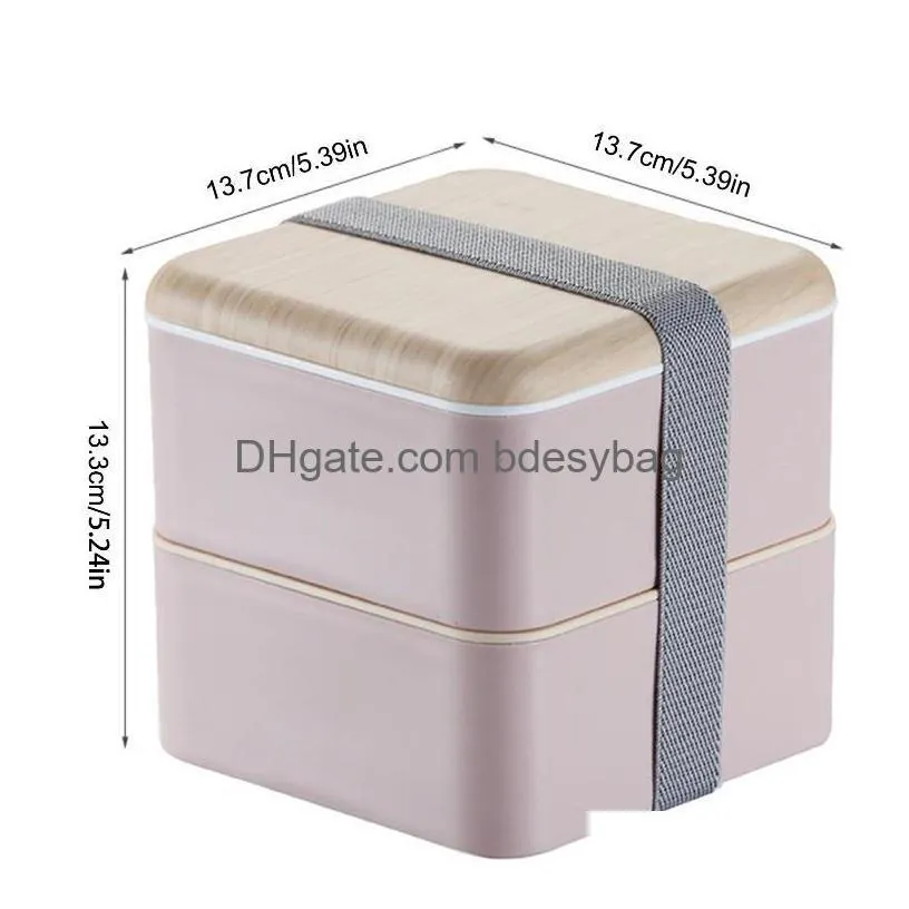 dinnerware sets stackable japanese traditional bento box 2tier lunch with adjustable strap tableware bowl leakproof lunchdinnerware