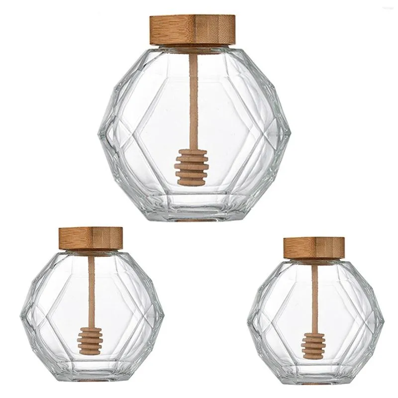 Butelki do przechowywania 1PCS House Honey Sub-Bottling Transparent Glass Butelka z sosem łyżki dżem zapieczętowane puste