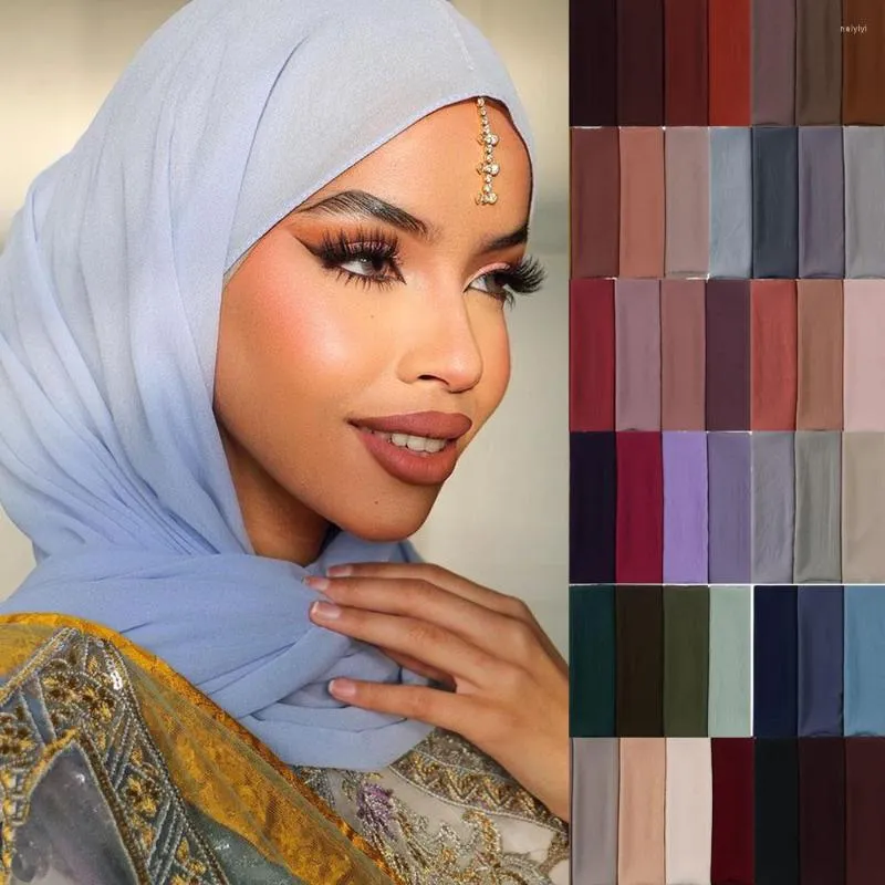 Etnische kleding moslimvrouwen chiffon hijab sjaal islamitische hijabs sjaals dameshoofdscarves sjaal en wikkel deksel kop turbante