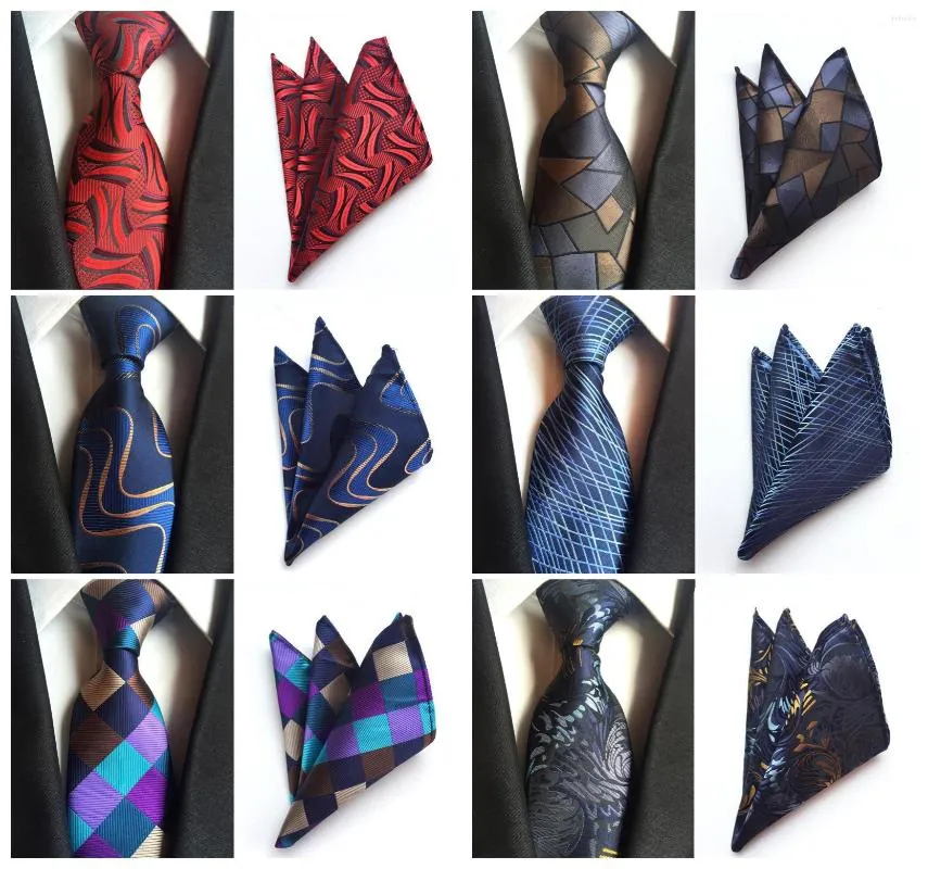 Bow Ties فريدة من نوعها التصميم جودة Paisley Weist Flower 8cm Men's Tie Tie Pocket Paceel Set 2022 بدلة تجارية بسيطة للأزياء