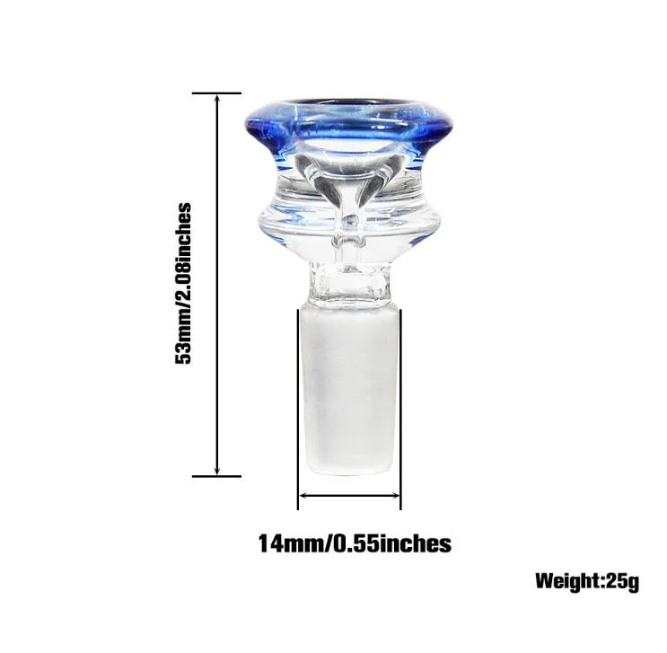 Qbsomk dikke glazen kom voor waterpijp 14 mm