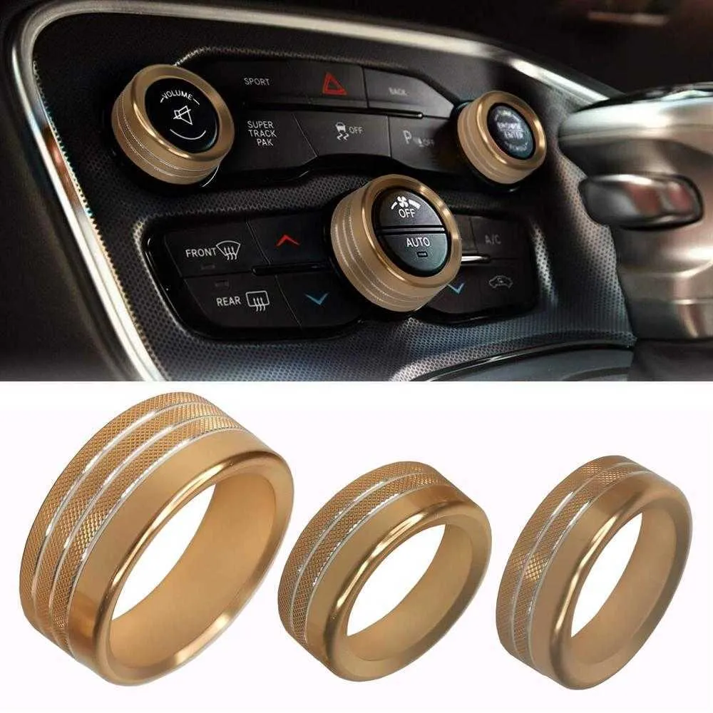 Black AC & Radio Switch Knob Trim Ring Cover – Fits Dodge Challenger/Charger/Ram/Chrysler 300