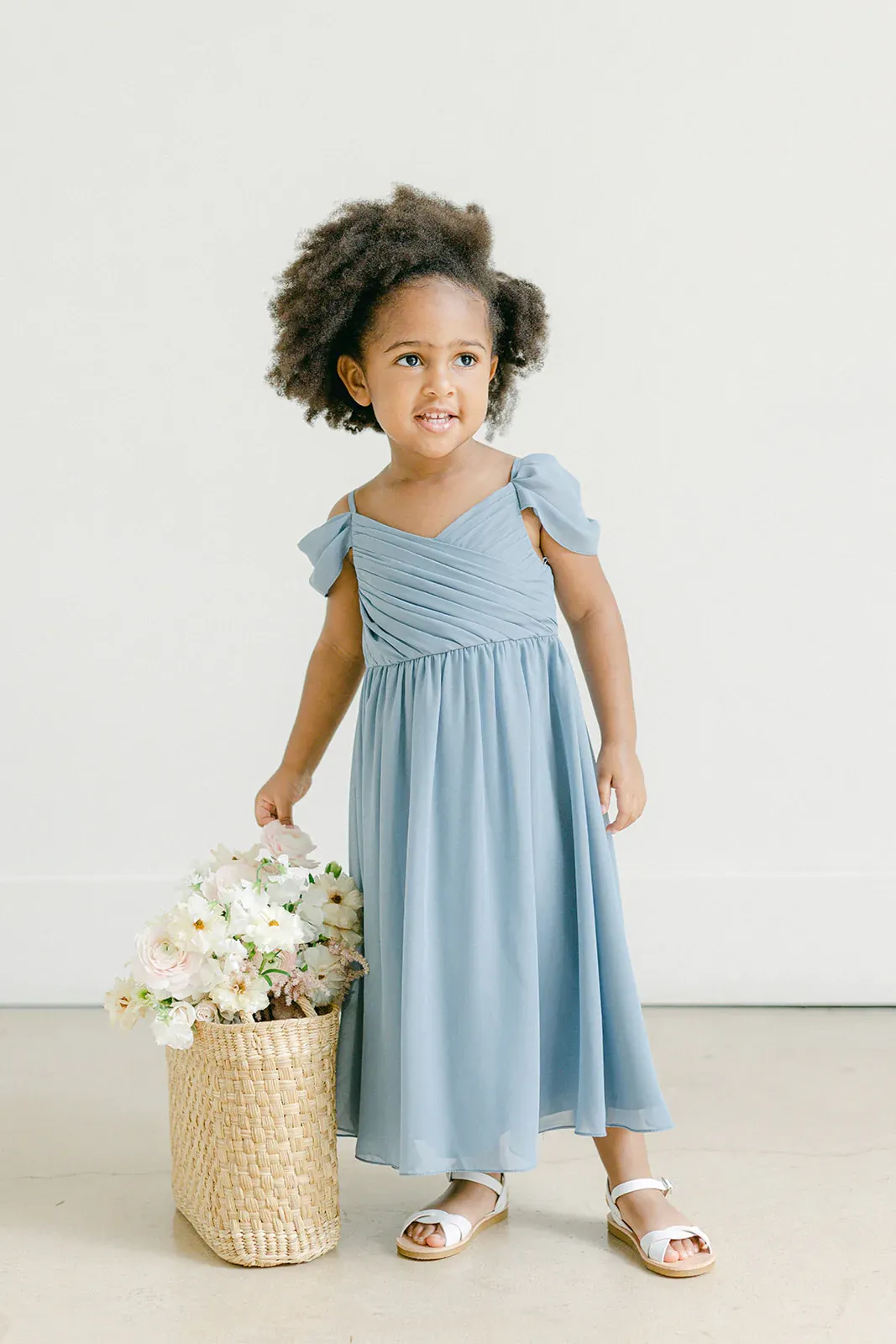 Mint Green Flower Girl Dress Baby Blue A-Line Chiffon V-Neck Floor-Length  for Wedding Birthday from Dhgate Flower Girls' Dresses