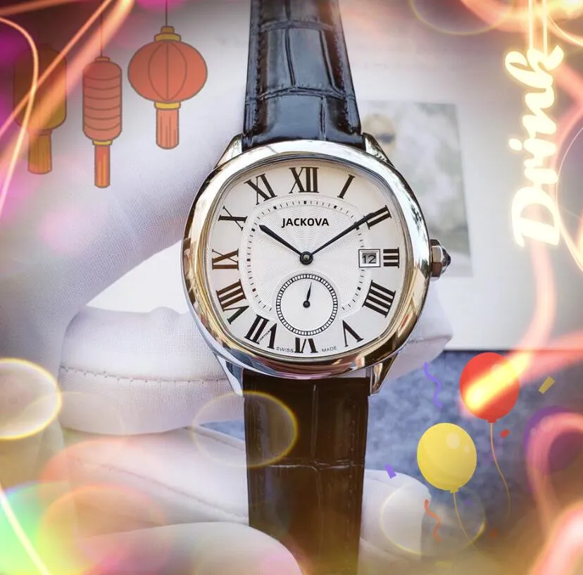 Square Roman Dial Luxury Watches 41,5mm Automatisk lindningsmekanisk r￶relse 5TM Vattent￤t 316L Rostfritt st￥lfodral L￤derb￤lte armbandsur Relogio Masculino