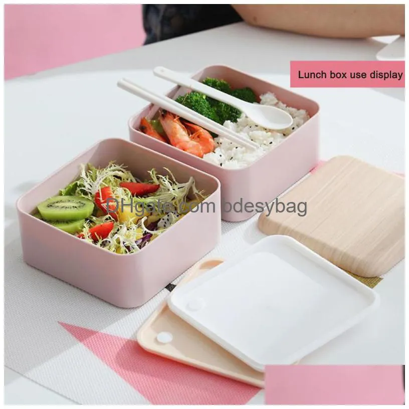 dinnerware sets stackable japanese traditional bento box 2tier lunch with adjustable strap tableware bowl leakproof lunchdinnerware