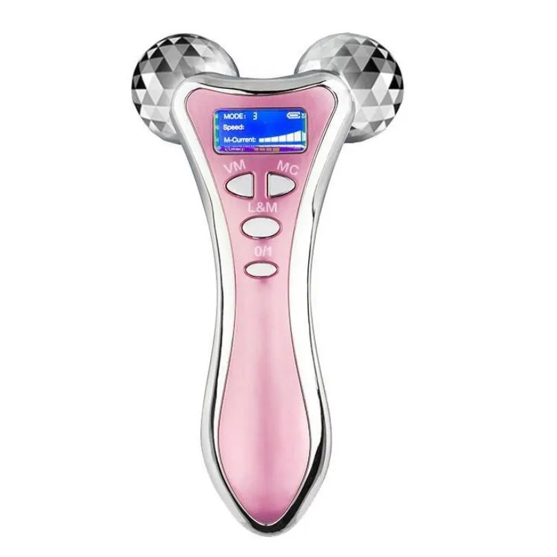 Micro-current Vibration Massager 3D Roller Facial Y Shape Rotating V Lift Face Lifting