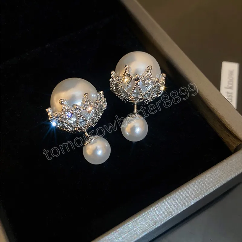 Diamant perle lumière luxe haut de gamme tempérament boucles d'oreilles pour les femmes mode coréenne boucle d'oreille quotidien fête d'anniversaire bijoux cadeau