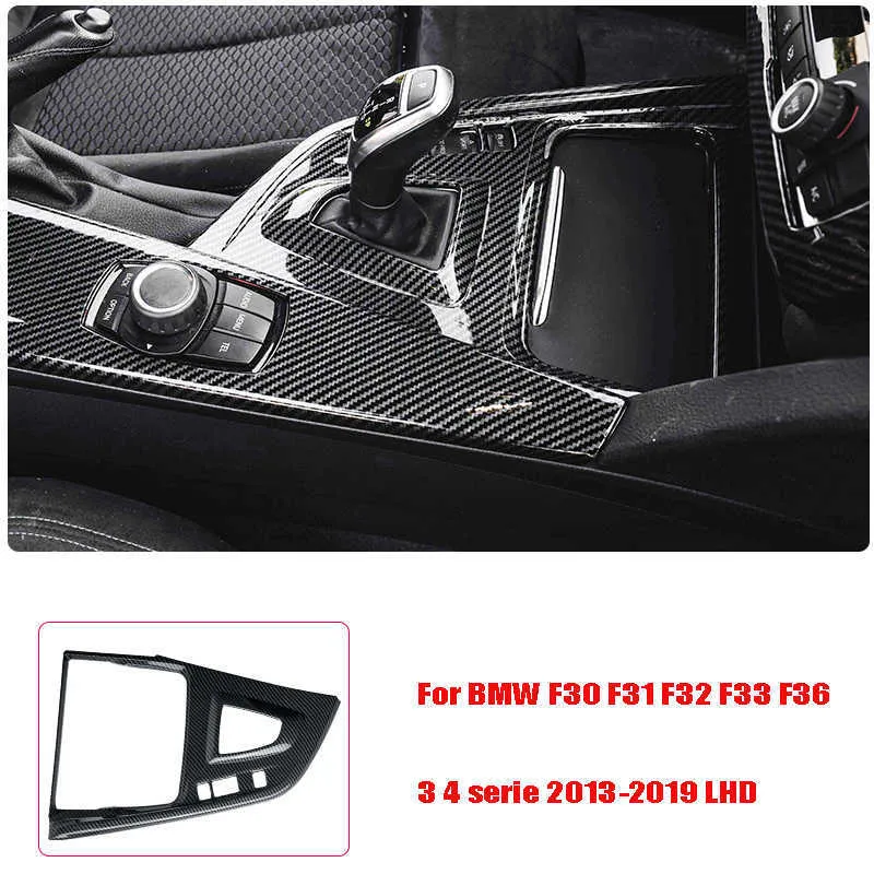 Carbon Fiber Pattern Car Stickers Gear Shift Panel Cover Interior Trim For BMW  F30 F31 F32 F36 3 4 Series 2013 2019 LHD From 20,85 €