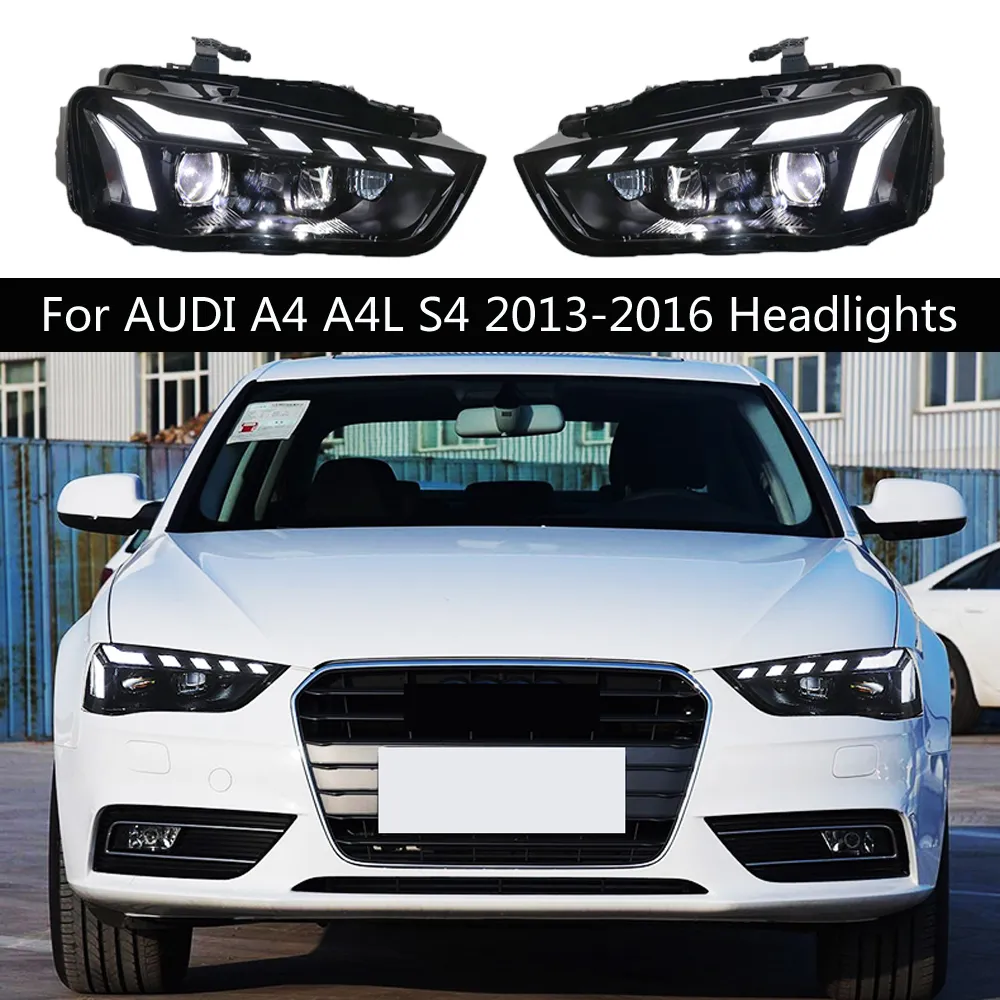 Autoproplampen Blue DRL Start -up Animatie overdag hardlooplicht voor Audi A4 A4L S4 LED -koplamp High Beam Lighting