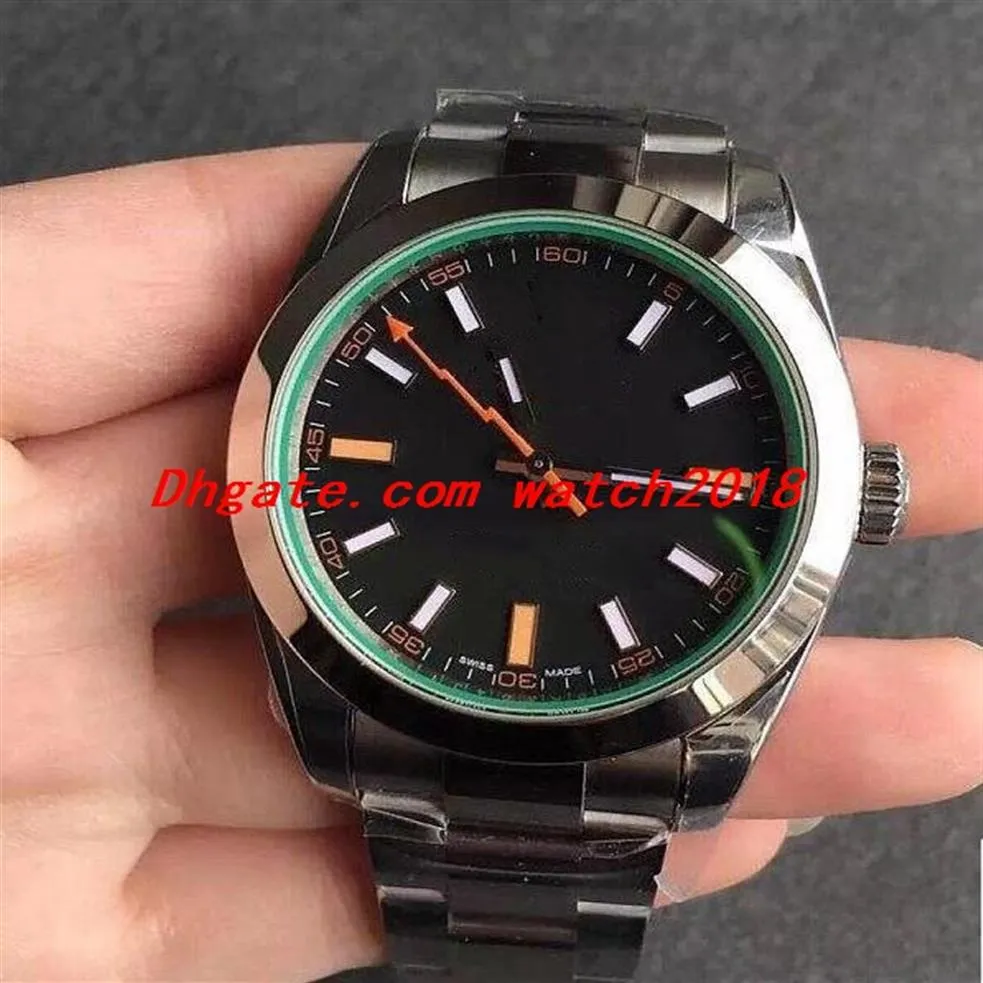 Luxury Watch Mens 116400 116300 Perpetual Blue Dial Green Crystal Watch MINT 40mm Automatic Fashion Men's Wat307S