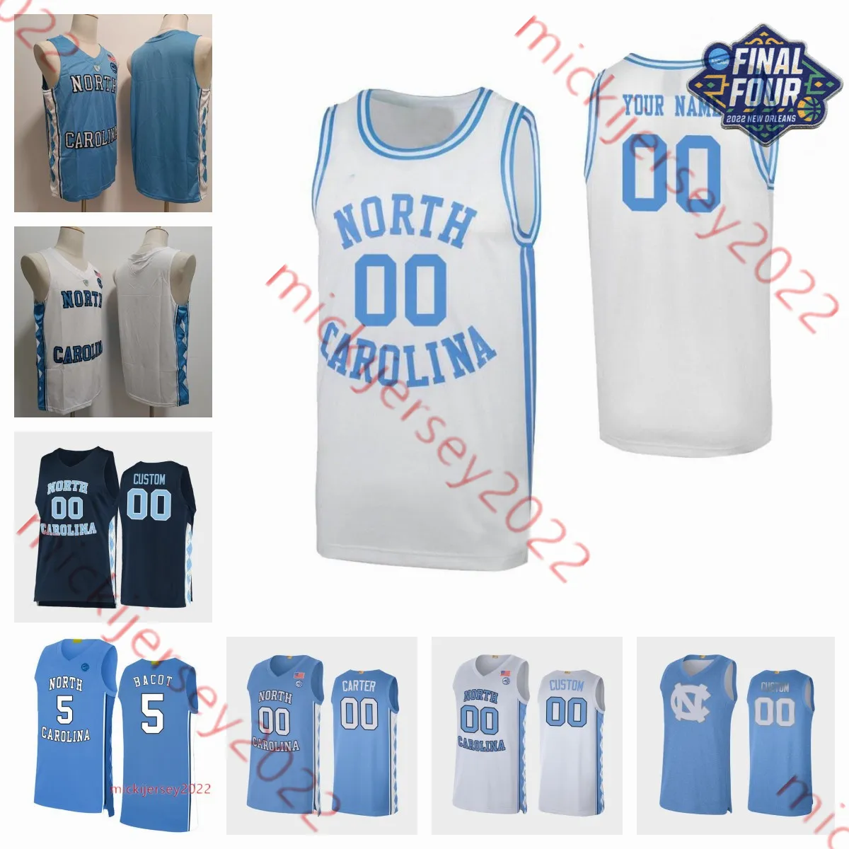 Maillot de basket-ball de Caroline du Nord Armando Bacot Leaky Black Caleb Love Maillot de basket-ball UNC RJ Davis Puff Johnson Pete Nance Maillots de basket-ball de Caroline du Nord pour hommes