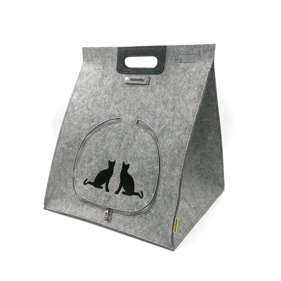 Felt pet bags warm cat handbags cat cage house four seasons out portable dog and cat286D