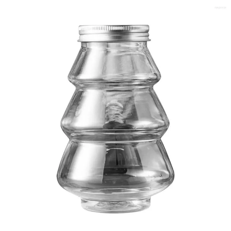 Storage Bottles Christmas Tree Shape Candy Jar Mason Clear Cookie Bottle Decorative Food Tank Container