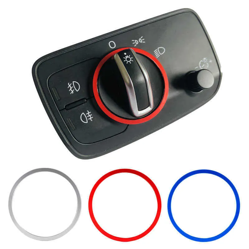 Car Styling Headlight Control Switch Knob Decorative Ring Trim Frame Sticker Fit For Audi A3 S3 Q2 Auto Interior Accessories