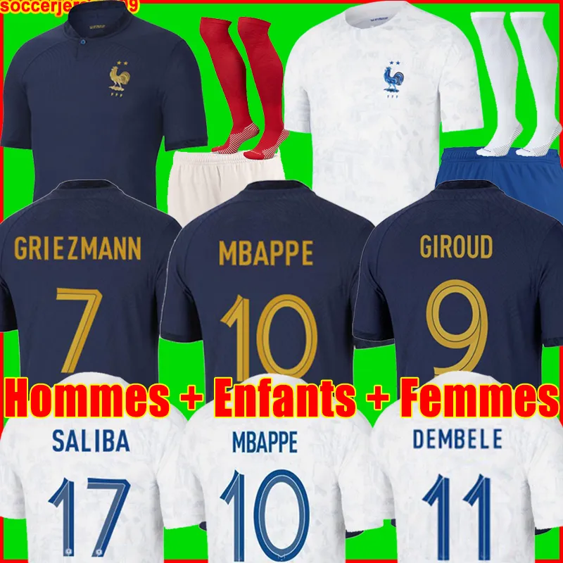 Maillot de foot France Tshirt Football Français Homme Femme Enfant