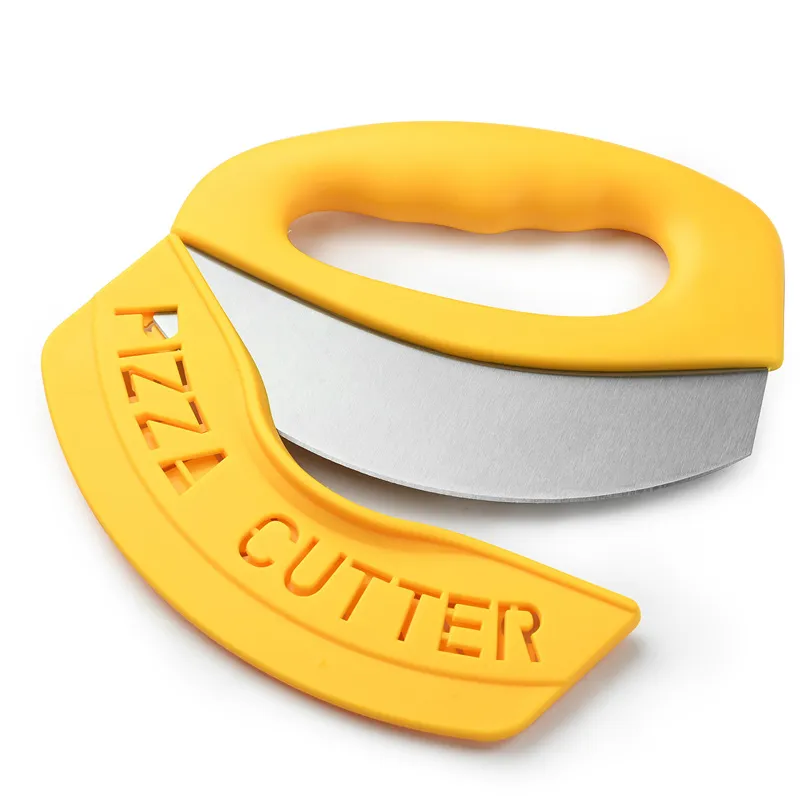 Stal nierdzewna Pizza Cutter Food Chopper z ochronną osłoną pizzę do pizzy Slicker Cutters