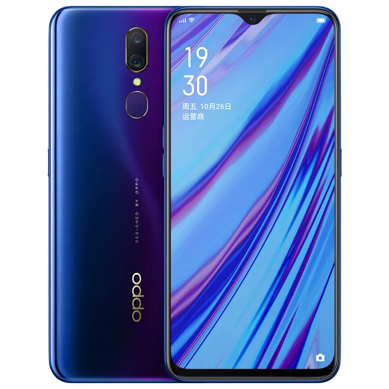 오리지널 OPPO A9 4G LTE 휴대 전화 스마트 6GB RAM 128GB ROM HELIO P70 OCTA CORE Android 6.53 "전체 화면 16.0MP 4020MAH 지문 ID 휴대 전화