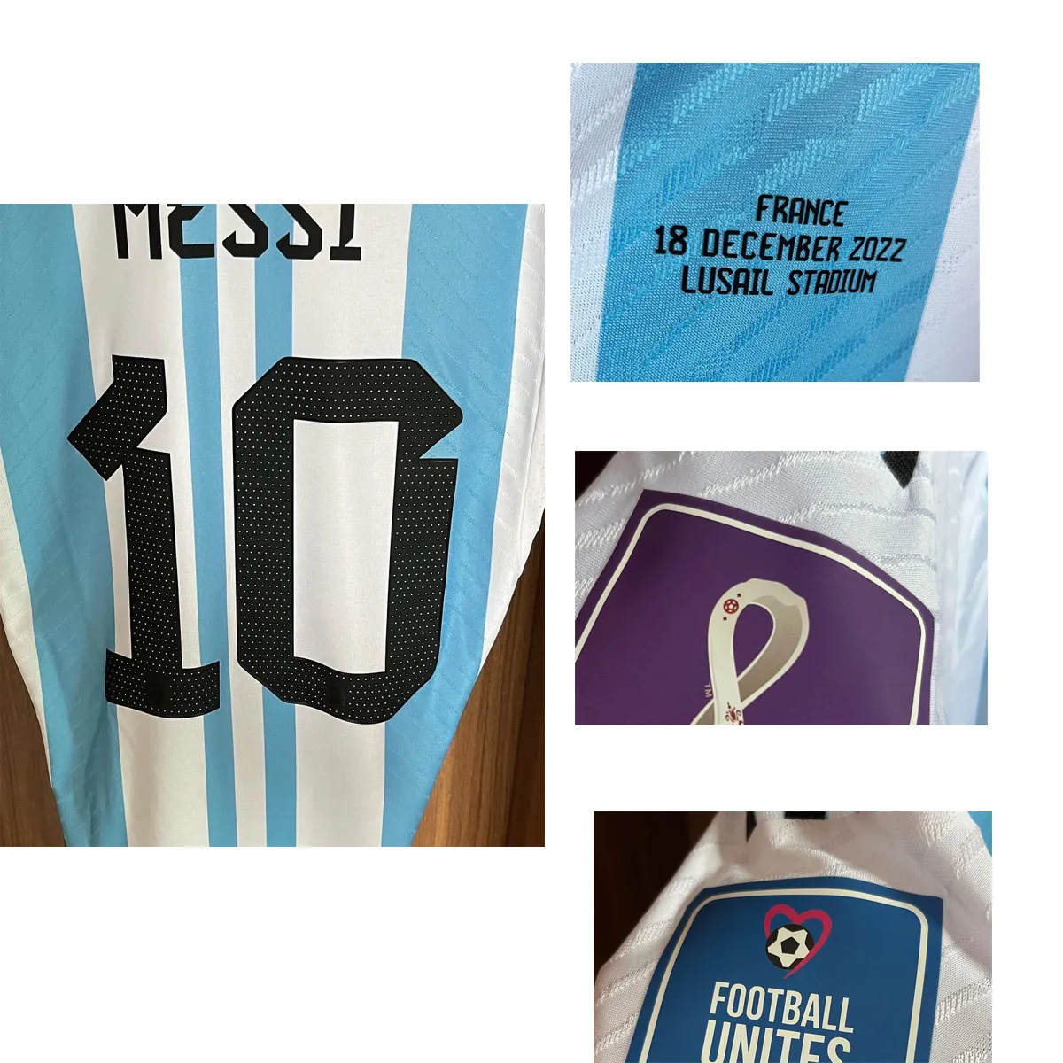 Heimtextilien Finale Argentinien vs. Frankreich 2022 Match Worn Player Issue Final Game Soccer Patch Badge