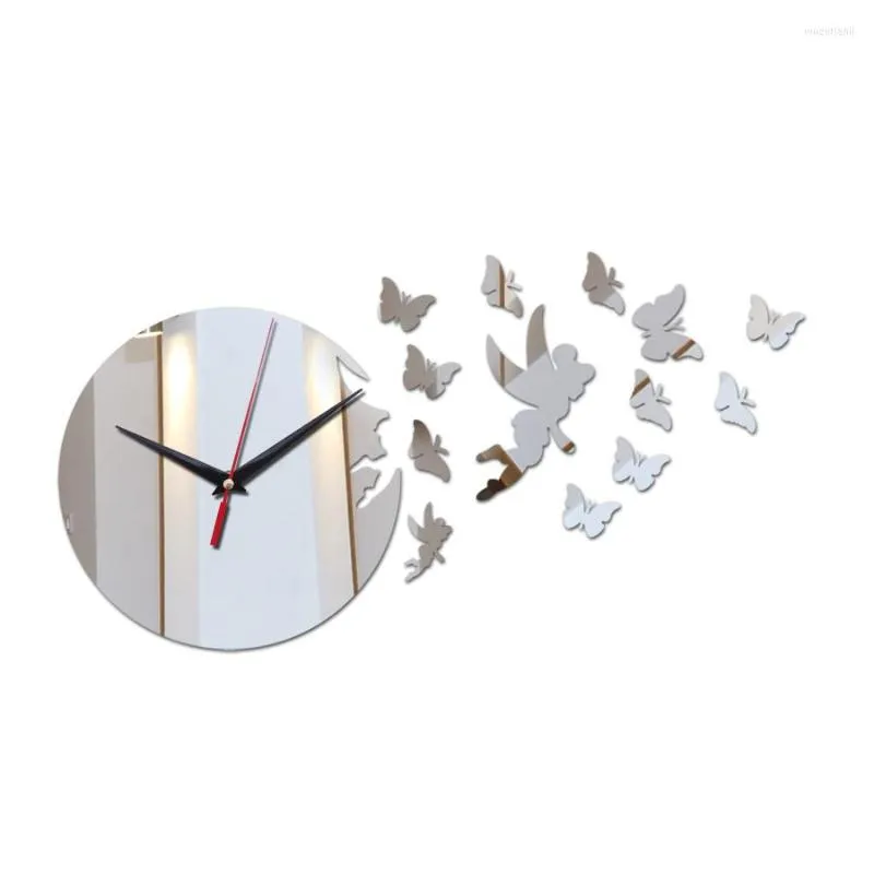 Wandklokken DIY Quartz Bekijk moderne naald acryl spiegel klok reloj de pared horloge duvar saati 3D -stickers