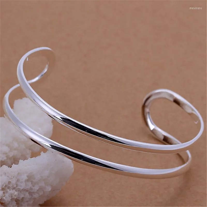 Bracelet Rétro Argent Plaqué Bracelet Réglable En Métal Pour Fille Femmes Cadeau Décor Hommes Beau NA