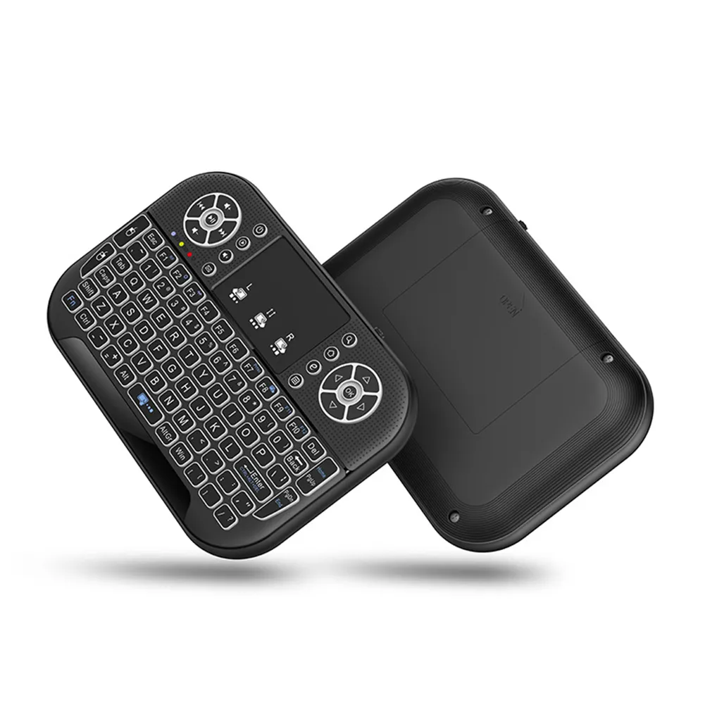 A8 MINI 2.4G لوحة المفاتيح اللاسلكية الإضاءة الخلفية Bluetooth Air Mouse التحكم عن بُعد لـ SMART TV Box Desktop PC PC