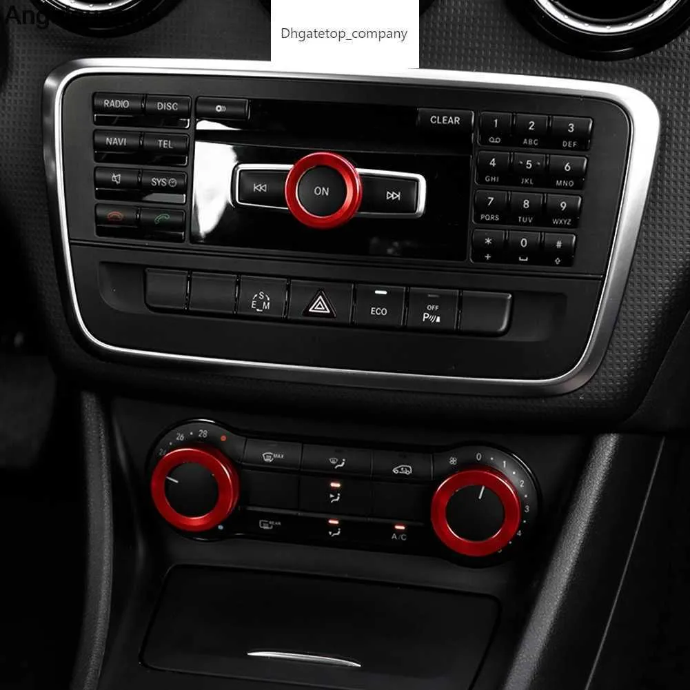 Style de voiture pour Mercedes Benz A B C E classe GLK GLA CLA GLE ML GL AMG bouton de volume de climatisation décoration autocollant de couverture