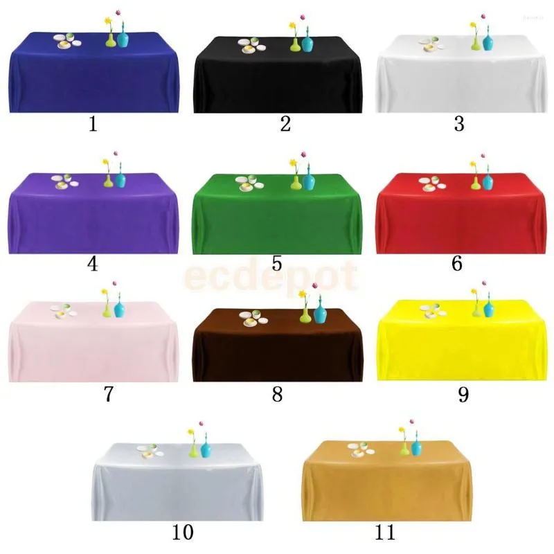 Table Cloth 57inch Square Tablecloth High Quality Satin Fabric Cover For Banquet Wedding Party Home Decor- 11 Colors Optional