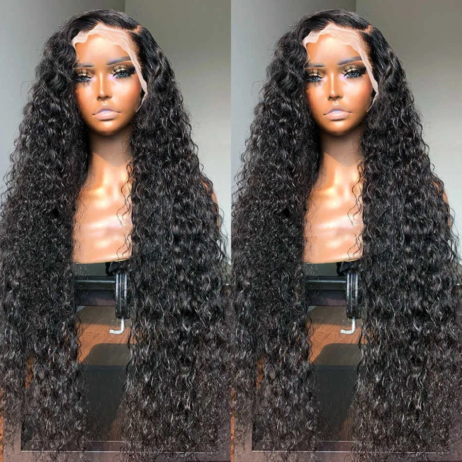 Nxy Lace Wigs 13x4 Frontal Pre Plucked Deep Wave 30inch Water Front Brazilian for Women Human Hair 230106