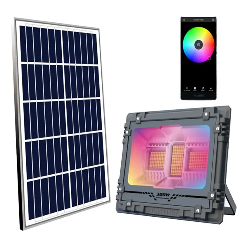 LED Solar Flood Lights Smart App Control RGB Kolor Zmiana światła zewnętrznego Reflektory zewnętrzne Zamawiające
