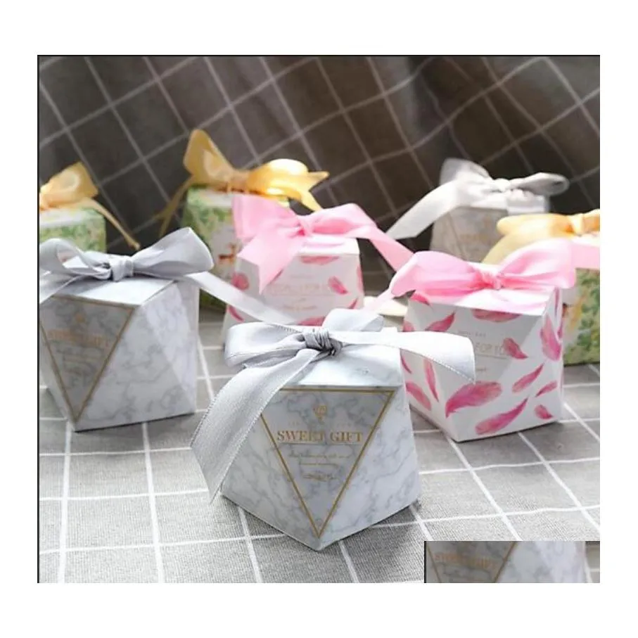 Gift Wrap 50Pcs Diamond Shape Candy Box Wedding Favors And Gifts Boxes Birthday Party Decoration For Guests Baby Shower Bags C1119 D Ot75E