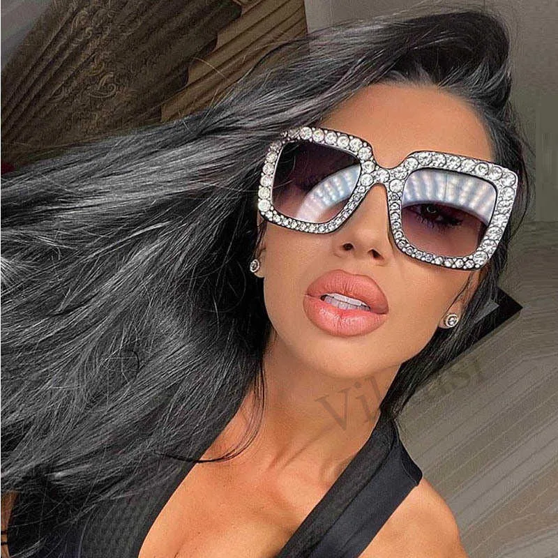 Classic Black Crystal Diamond Shadow Sunglasses For  display picture 3