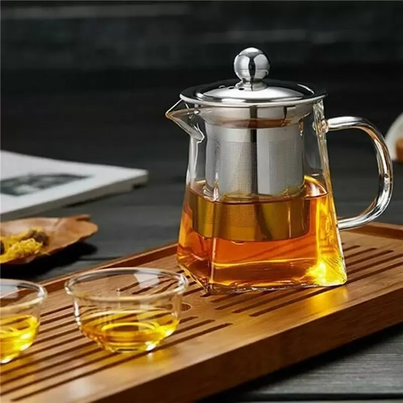 Tetera De Cristal Transparente De 350 Ml Con Infusor De Acero Inoxidable - Resistente Al Calor Ideal Para Té E Infusiones