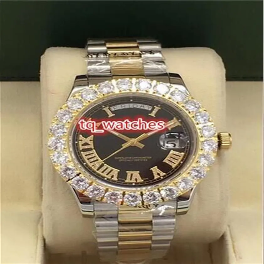 Black Dial Men's Watches Luksusowy butik butikowy zestaw Diamond Watch Global Popularny automatyczny zegarek mechaniczny190p