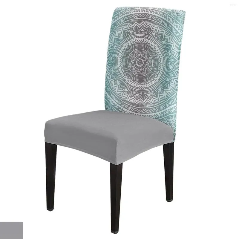 Couvre la chaise Mandala Gradient Dining Cover 4/6 / 8pcs Spandex Elastic Scecover Case for Wedding El Banquet Room