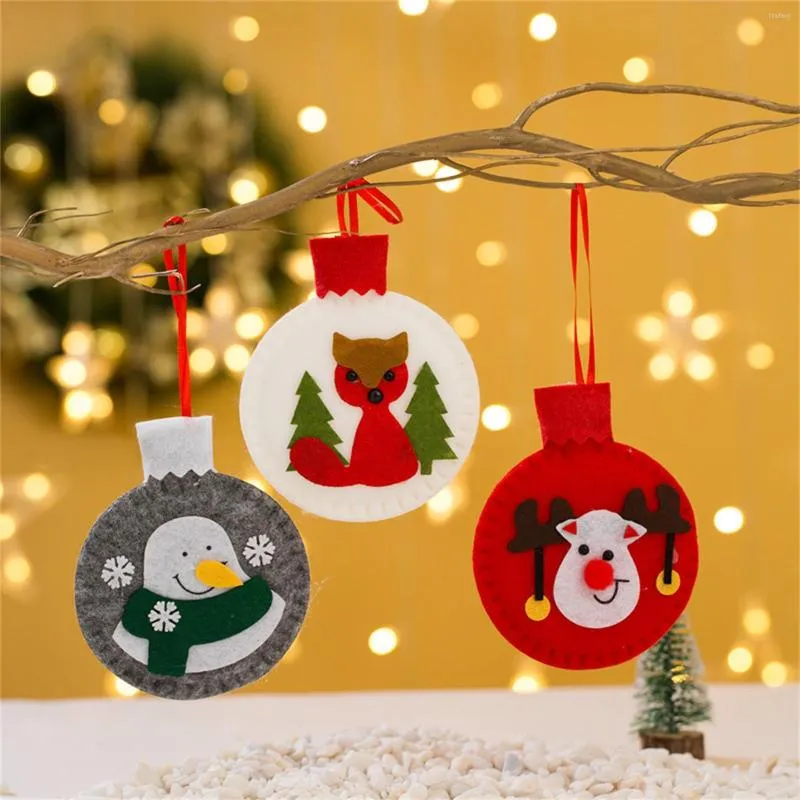 Décorations de noël boule feutre tissu pendentif 1 pc/3 pièces Festival en peluche ornements petit ornement décoration de la maison année décor-50