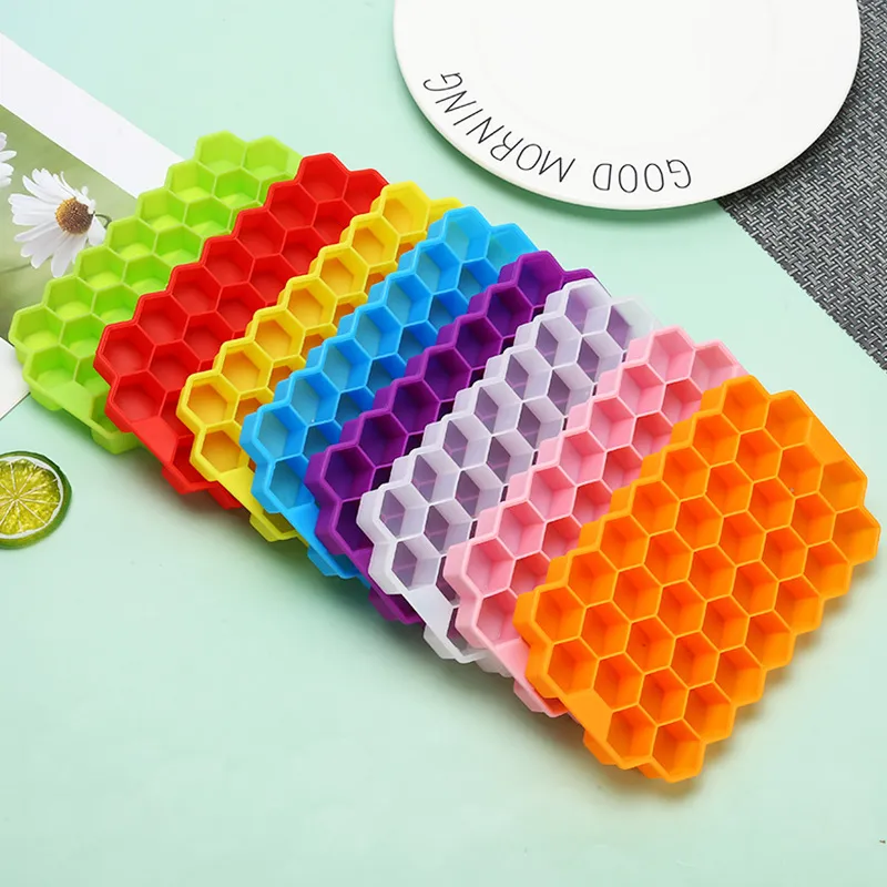 Food Grade Silicone Honeycomb Ice Cream Tools Grid DIY Ice Cube Ball Maker Mold Used Home Party Bar Kitchen Tool