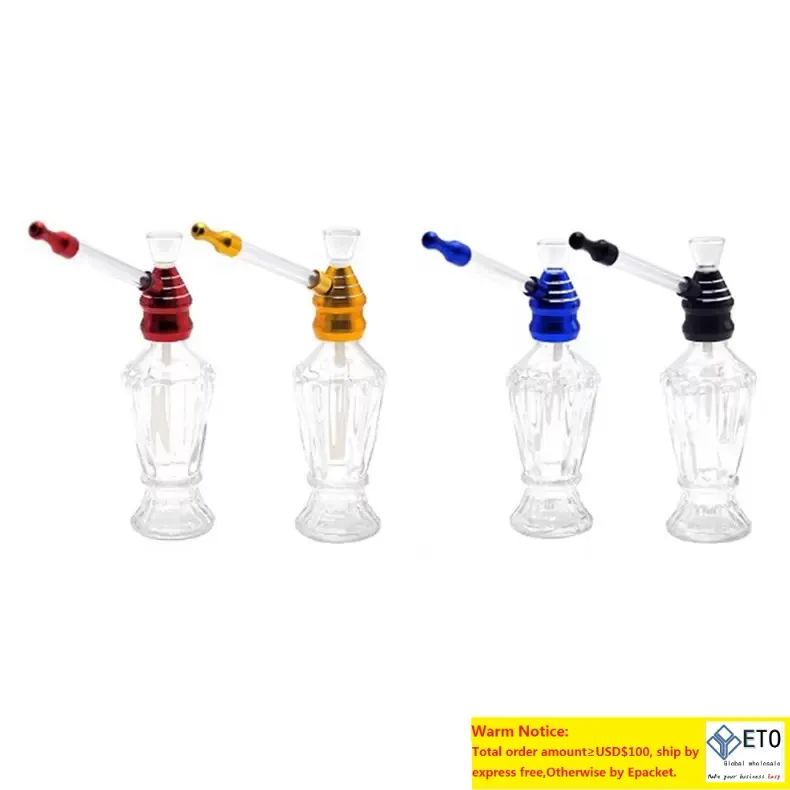 Hookahs Bong Oil Rigs Dab Rig Water Pipes Glassflaska med aluminiumlegering tjock Pyrex Unik sodavaskstil Huvudåtervinning