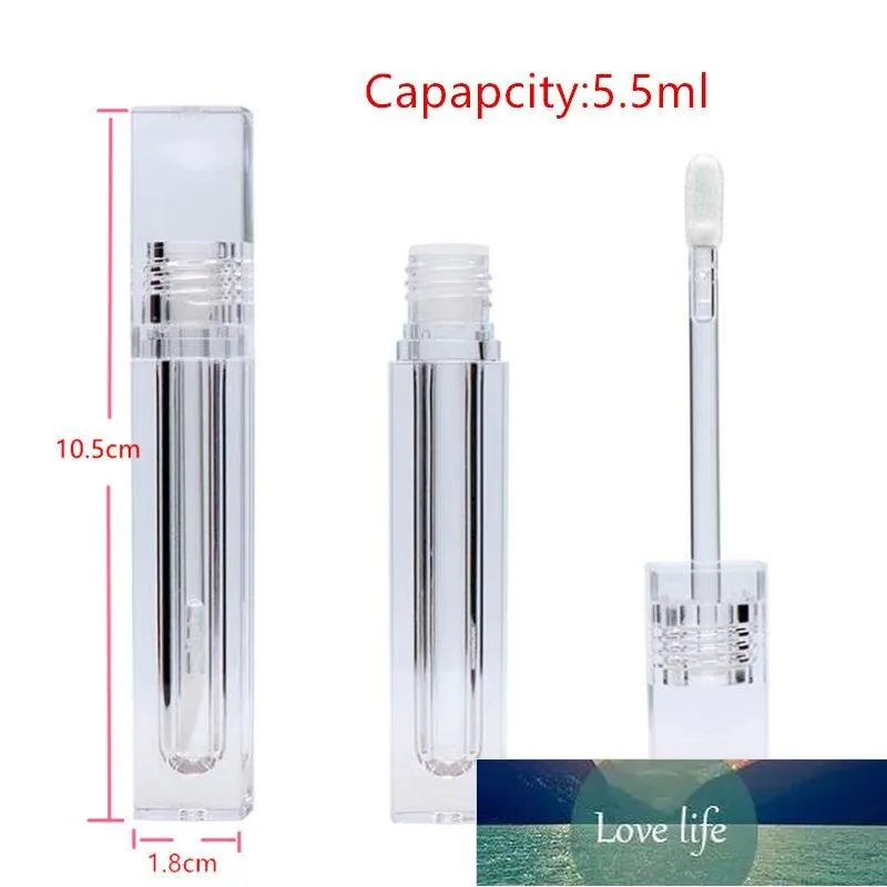 Bottiglie di imballaggio trasparenti vuote Tubi di lucidalabbra vuoti da 7,8 ml Lucidalabbra in cristallo trasparente rotondo con bacchetta