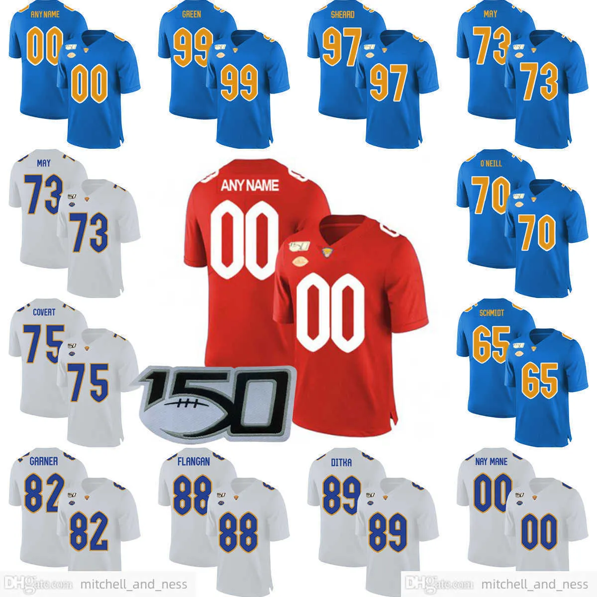 Custom NCAA College Pittsburgh Panthers Football Jersey 17 Jake Frantl 10 Jaylon Barden 20 Myles Alston 85 Josh Altsman Canton Siched Men Młodzieżowe dzieci