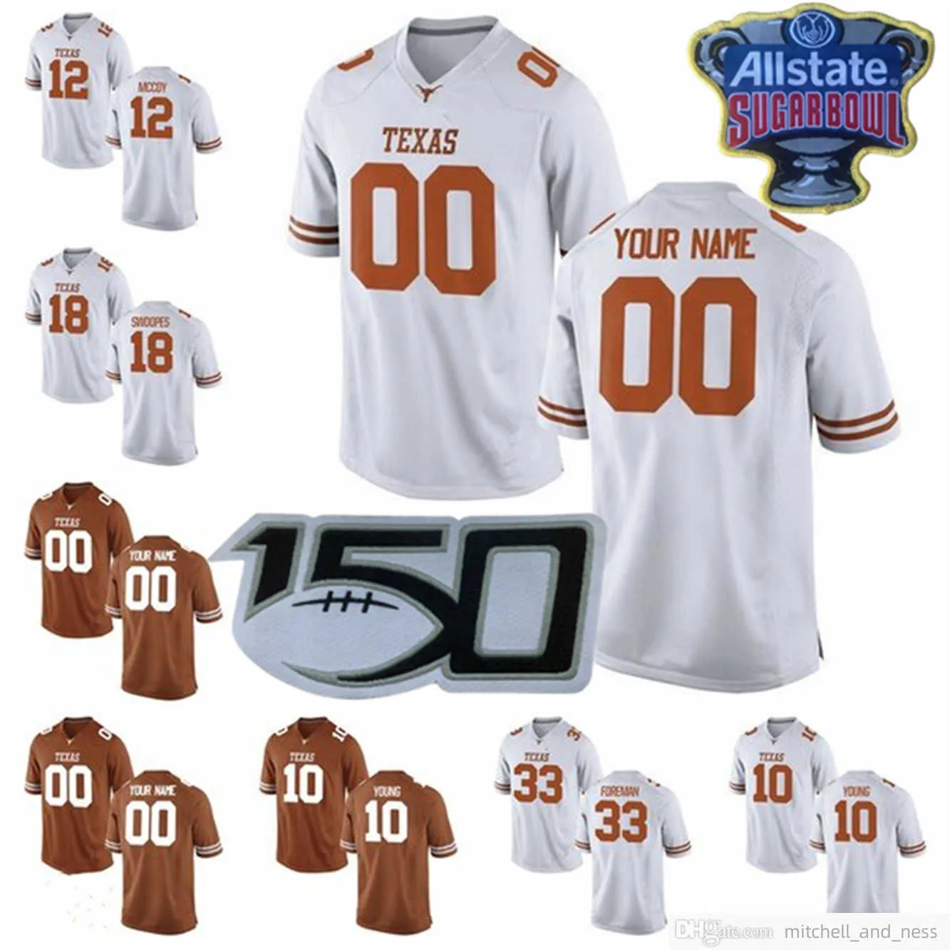 Custom NCAA College Football Jersey 26 Keaontay Ingram 2 Roschon Johnson 13 Brennan Eagles 9 Collin Johnson 7 Caden Sterns jerseys Stitched Men Women Youth Kids Boys