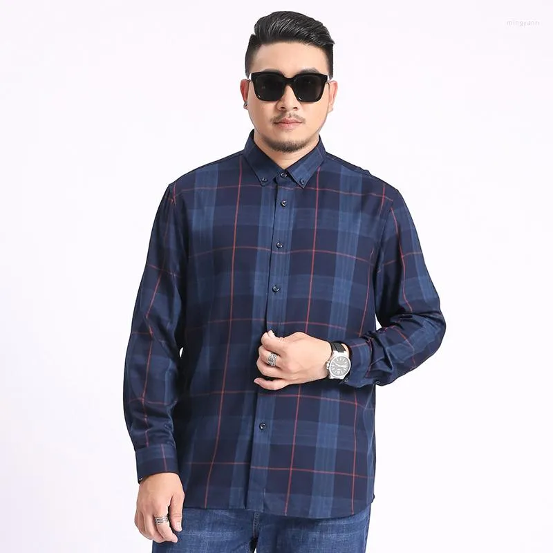 Men's Casual Shirts Plus Size 4xl 5xl 6xl 7xl 8xl Fashion Men Long Sleeves Autumn Plaid Large 2022 Top Blouse Camiseta