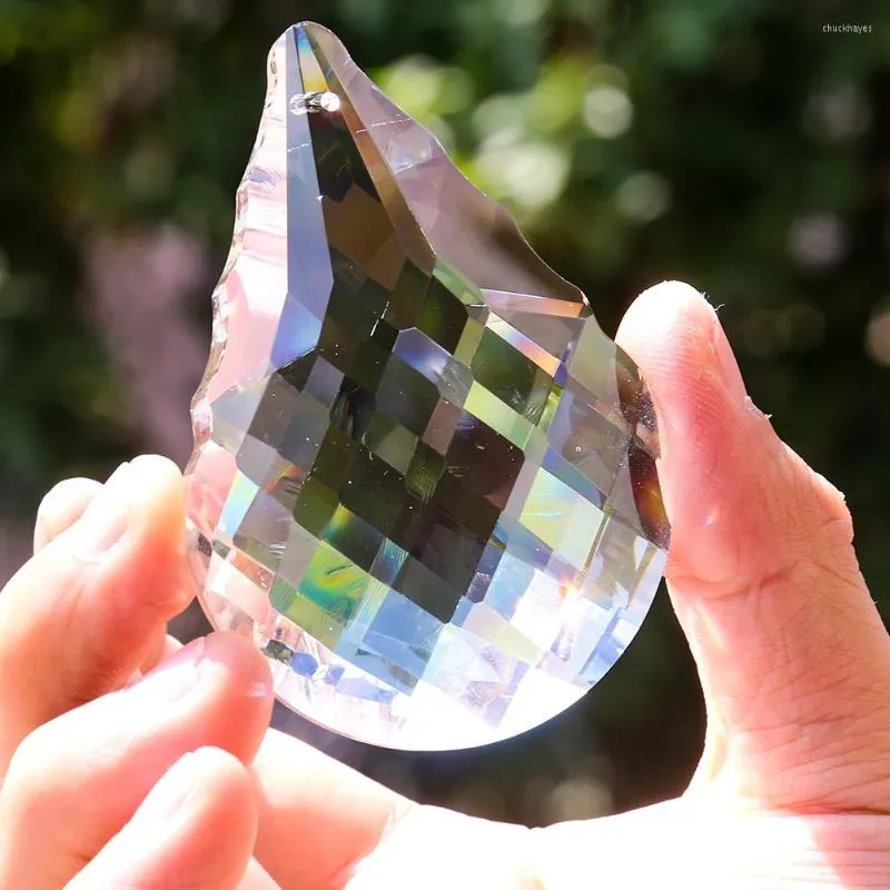 Avize Kristal Muy Bien 75mm Açık Kolye Prizma Güneş Yakalama Cam Kristalleri Avizeler İçin Bahçe Asma Dekorasyon Yüzlü Sanat El Sanatları