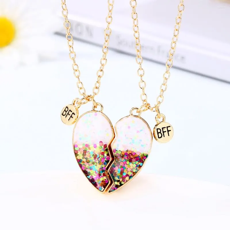 Цепи Мода в форме сердца пара ожерелье для женщин магнитный дизайн хороший друг обещание мужчины и дружба ювелирные изделия
