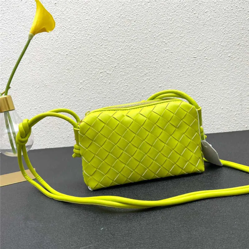 Neon yellow store designer bag