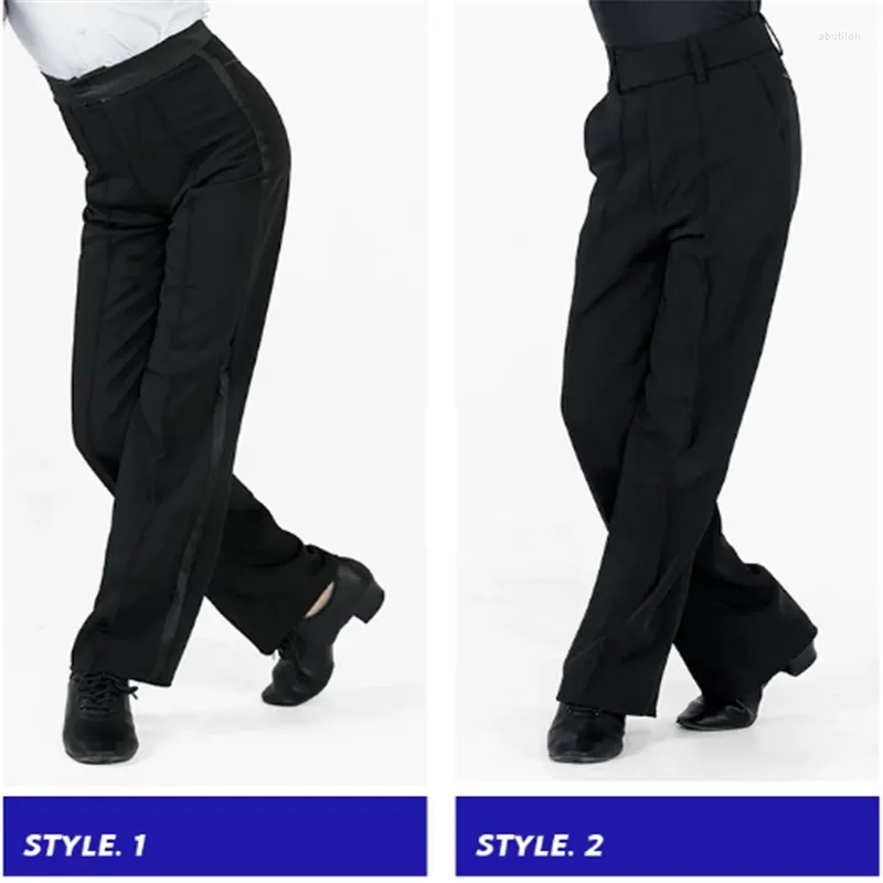 Scene Wear Black Latin Modern Ballroom Performance Trousers Boys Men Dance Pants332b