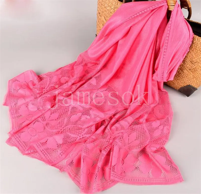 نساء قطع الزهور مجوفة الوشاح الربيع شالات الشتاء ولف لفات Femme Summer Beach Pashmina DE941