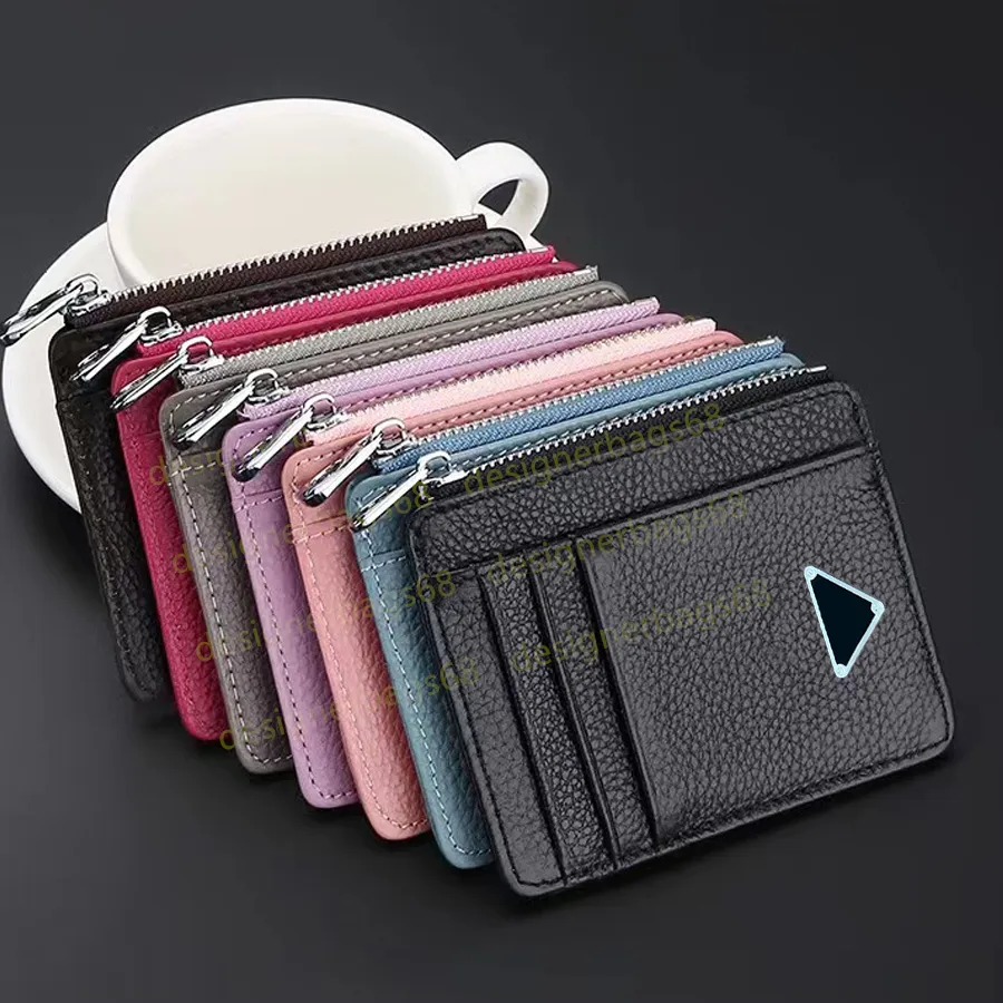 bolsas de grife carteiras 8 compartimentos para cartões e bolsos com zíper Couro genuíno Porta-moedas banco de couro de vaca pacote de cartões de crédito porta-cartões P230101