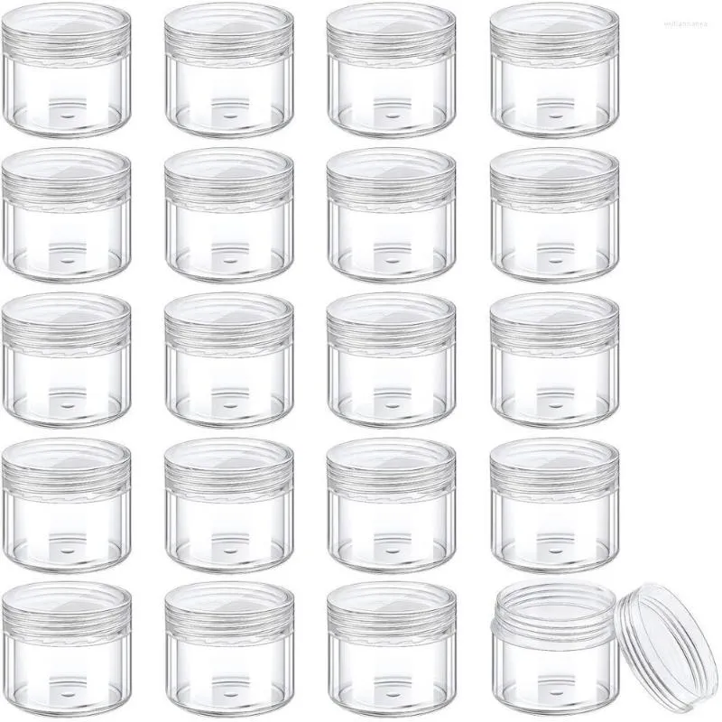 Bottiglie di stoccaggio 20 pezzi Barattoli rotondi Contenitori cosmetici in plastica Set con coperchio per creme liquide Strumento per campioni di trucco fai-da-te Tubo per lucidalabbra